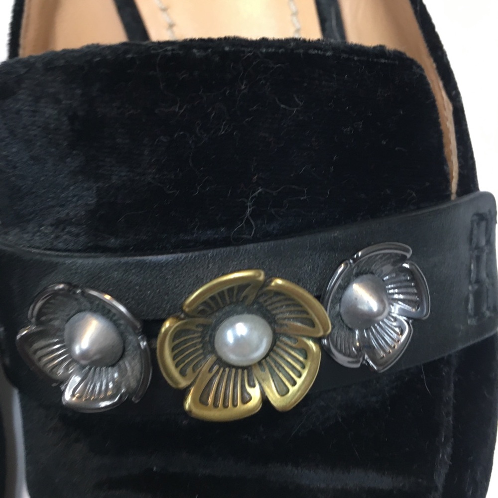 Coach Velvet Tointy Toe Slip On Mules 7.5 Black - Picture 5 of 16